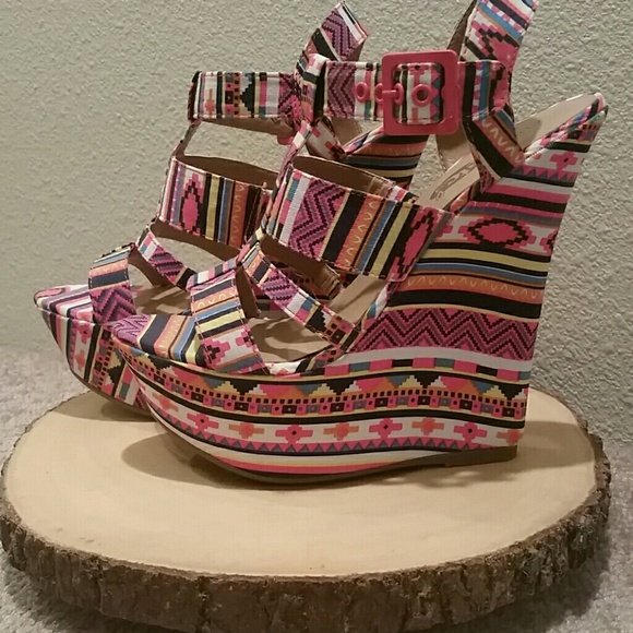 Shoes - Hot multi colored wedges!!
